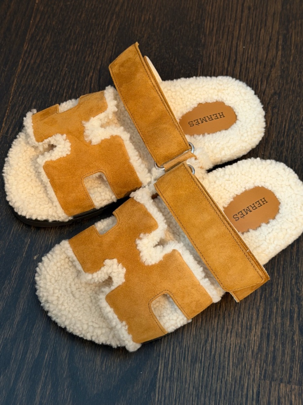 Hermes Shearling Chypre Sz 37.5 NEW